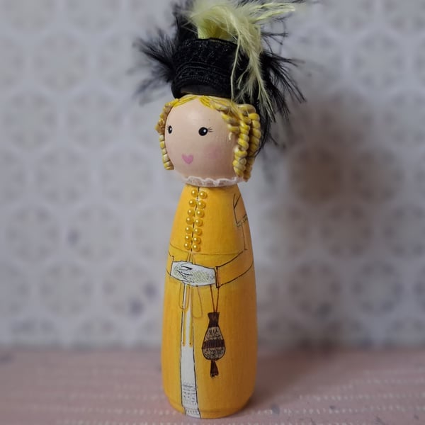 Emma Woodhouse Jane Austen inspired Hand-painted wooden peg doll