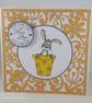 Handmade Just for You card - plant pot rabbit - Image 1