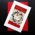 Individually Hand Crafted Textile patchworked Blank Card