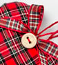 TARTAN CHRISTMAS HEART DECORATION - red tartan fabric heart - Image 4