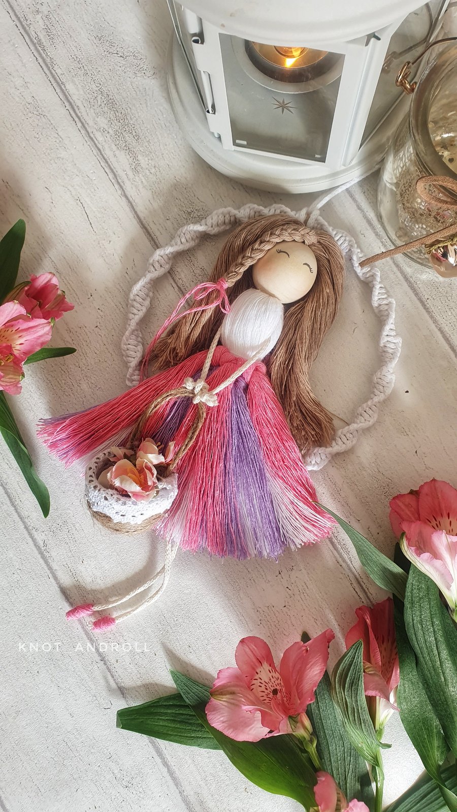 Handmade macrame doll deals