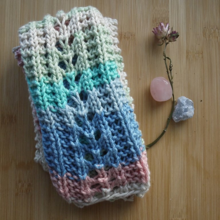 Loom knitted cotton Prairie Summer Scarf