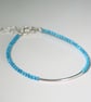 Blue magnesite and sterling silver bracelet - Image 1
