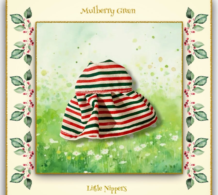 Little Nippers Red, Green and White Striped Dress
