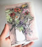 Wildflower Vase Greetings Card - A6 Blank Botanical Art Card, Floral Still life