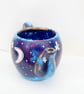 Moon & Stars Teapot Plant Pot - Hand-Painted Blue Ceramic - Image 5