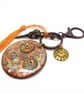 Steampunk Goth Bag Charm Keyring with Cogs and Skull - Image 3