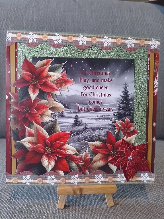 Country Scene large Christmas card 