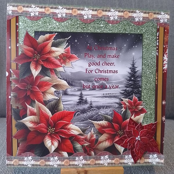 Country Scene large Christmas card 