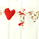 Fabric Garland: Hearts and candies