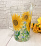 Glass Jug Hand painted with Sunflowers - Image 10