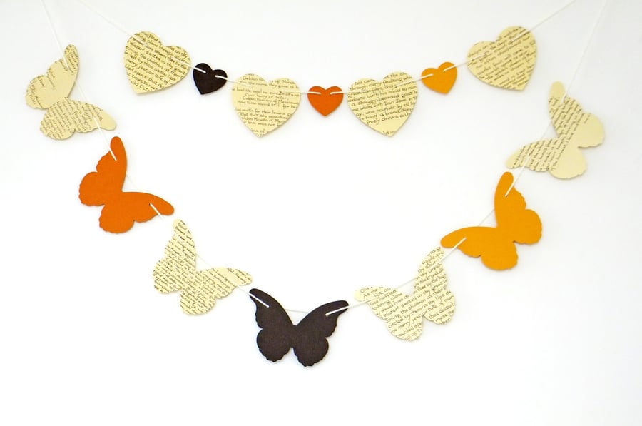 Autumn Butterfly Bunting, Autumn Decor, Home Decor