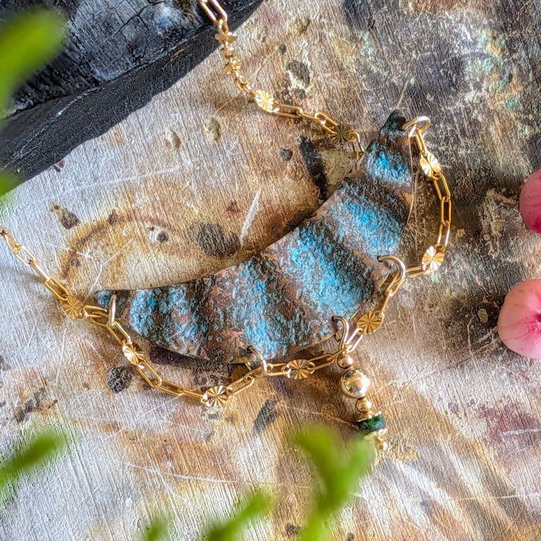 Gold-Filled & Patinated Brass Choker Necklace