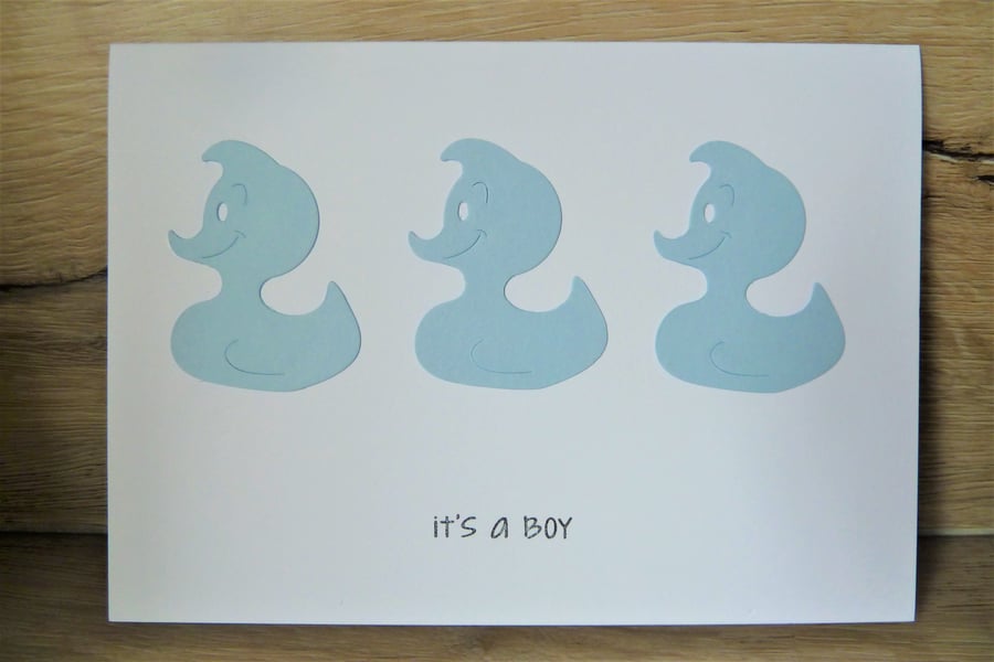 blue duck baby boy card
