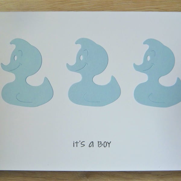 blue duck baby boy card