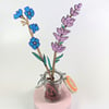 Wooden flowers hand-painted, british wild flowers, birth flowers, wood flowers