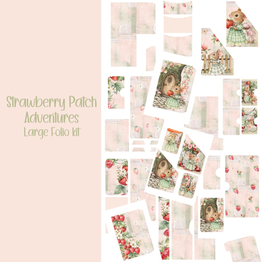 Strawberry Patch Adventures Large Folio, Journal,Digital Download