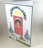 Handmade Christmas card - festive front door - Image 5
