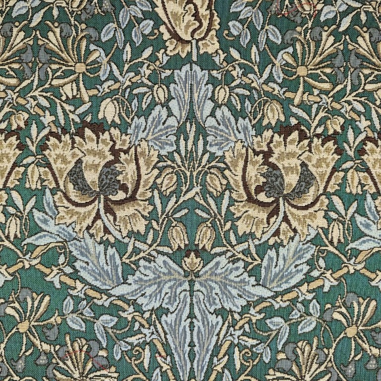 William Morris Honeysuckle Table Runner. Emerald 135 x 40cm