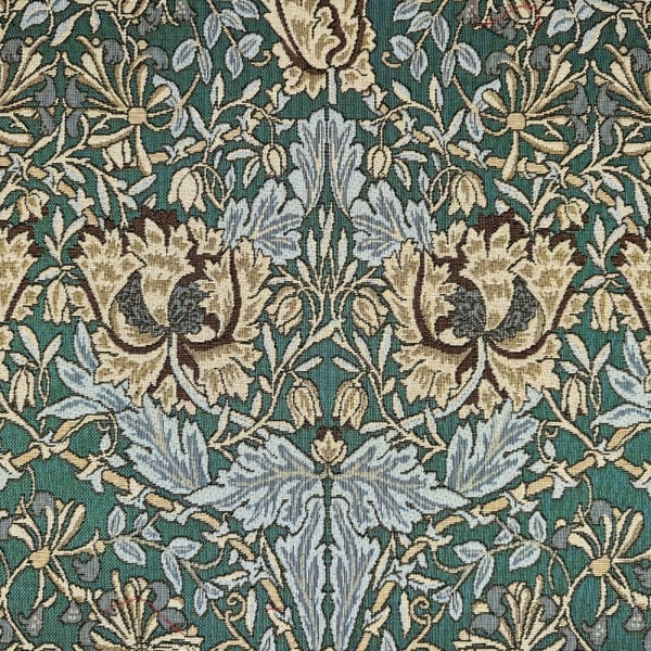 William Morris Honeysuckle Table Runner. Emerald 135 x 40cm