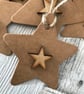 Handmade Wooden Star Gift Tags, Kraft Card, Jute String, Set of 10 - Image 2