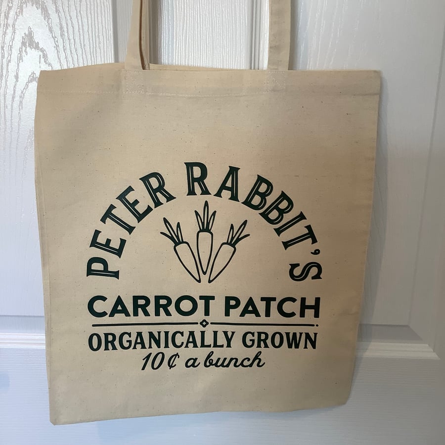 Peter Rabbit Carrot Patch,  cotton tote bag ,very strong but light 