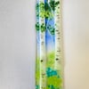 Fused glass silver birch trees -hanging decorations