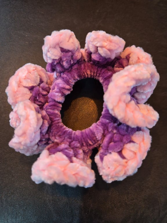 Handmade Crochet Velvet Hair Scrunchie Tie