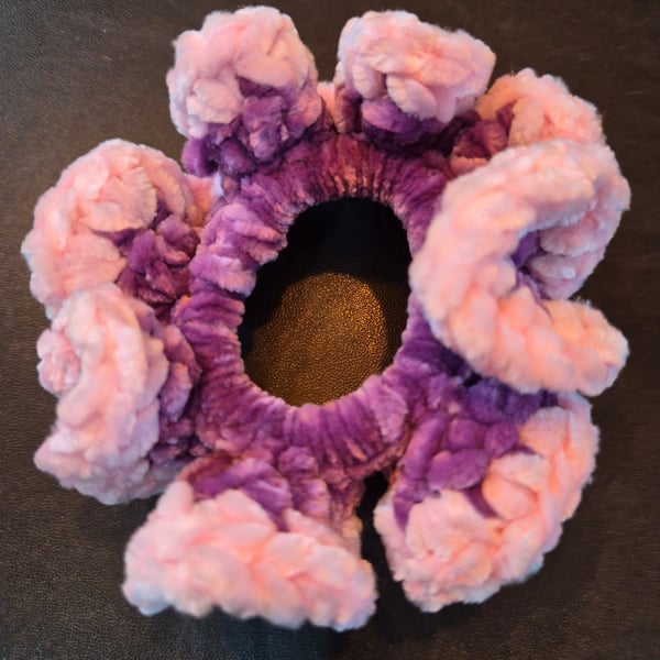 Handmade Crochet Velvet Hair Scrunchie Tie