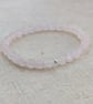 Rose quartz gemstone and sterling silver stretch bracelet  - Image 2