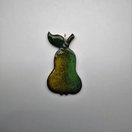 Pear shaped pendant  in enamelled copper 157