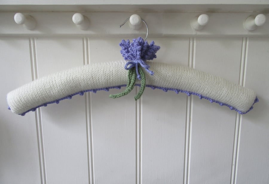 Coat hanger clothes hanger - cream lavender