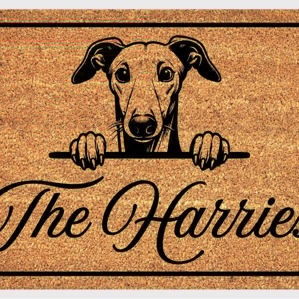 Whippet Door Mat No.1 - Personalised Whippet Welcome Mat - 3 Sizes