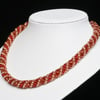 Russian Spiral Necklace in Red, Dark Amber and Gold