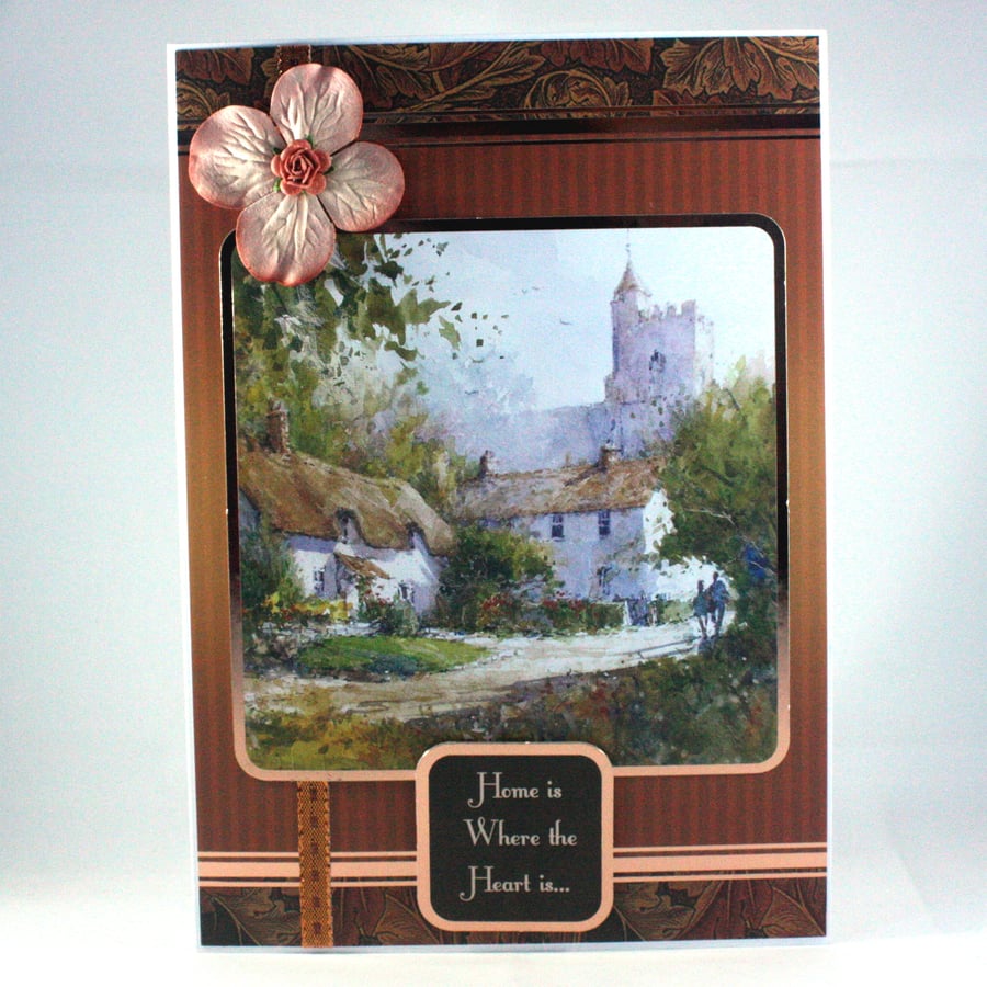 New home card - thatched cottage