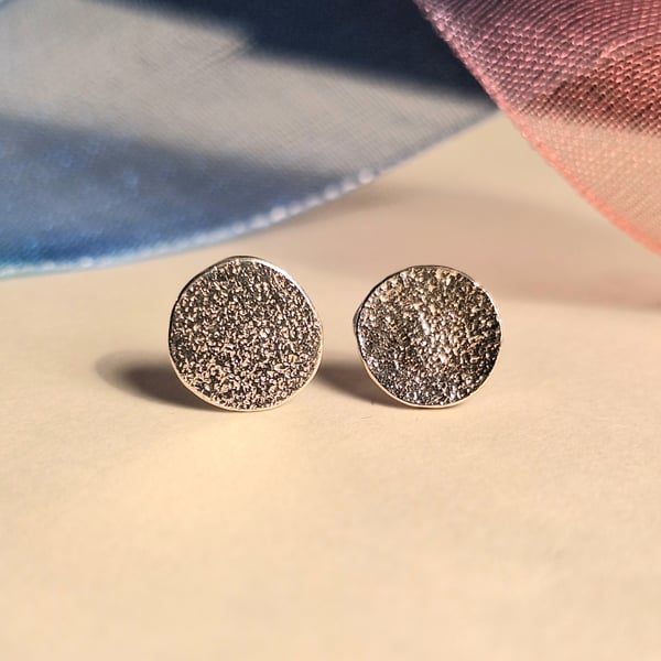 Flat Sparkly Disc Studs