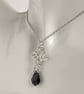 Sterling Silver Chainmaille and Crystal Pendant with a chain - Image 4
