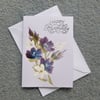 hand painted floral birthday card ( ref F 296 )