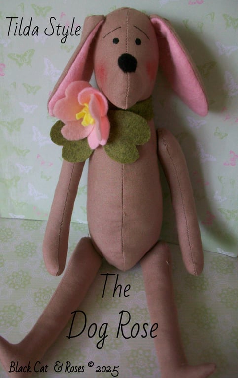 OOAK TILDA STYLE ANIMAL ANTICS THE DOG ROSE