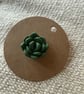 Round succulent polymer clay pin badge  - Image 2
