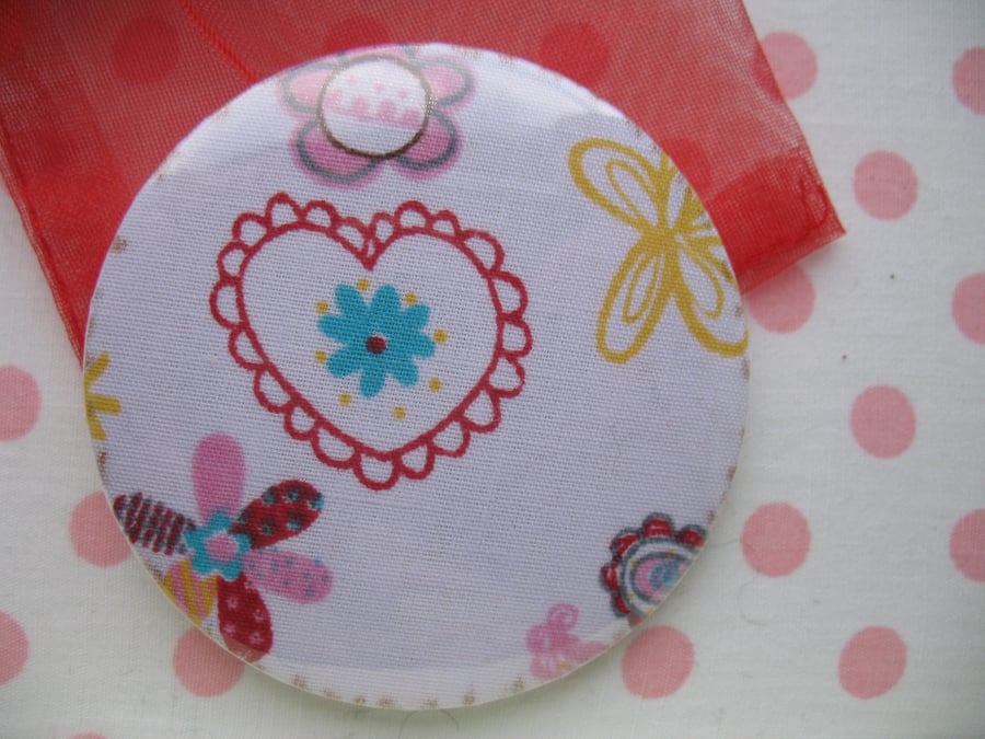  Hearts and Flowers Pocket Mirror