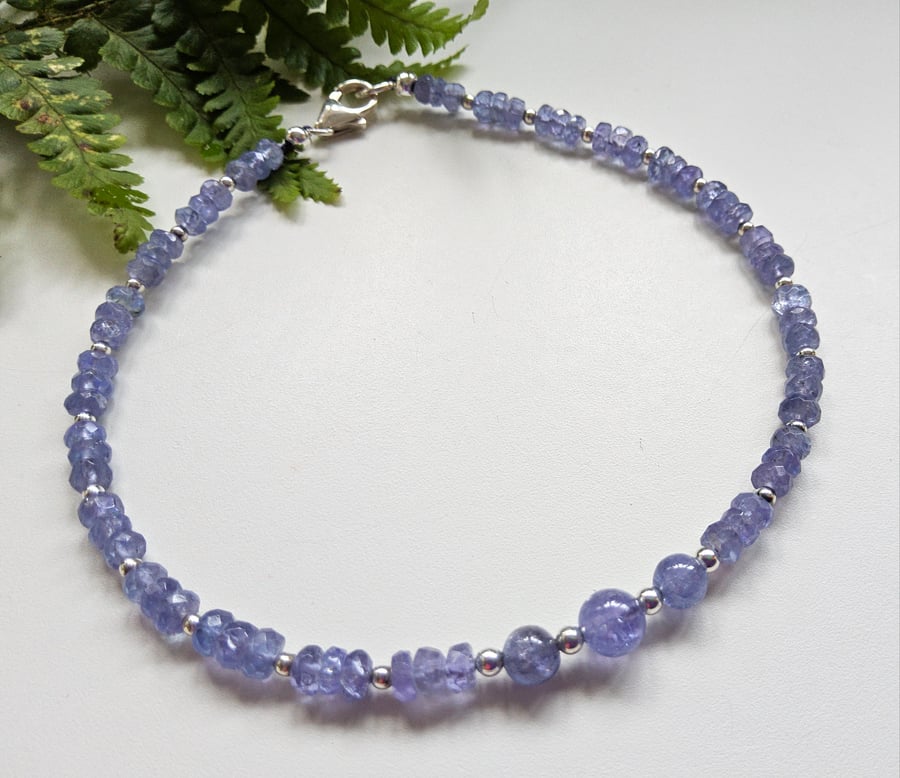 Designer 'A'A Grade 26ct Tanzanite Sterling Silver Bracelet 9 "inch LARGE SIZE