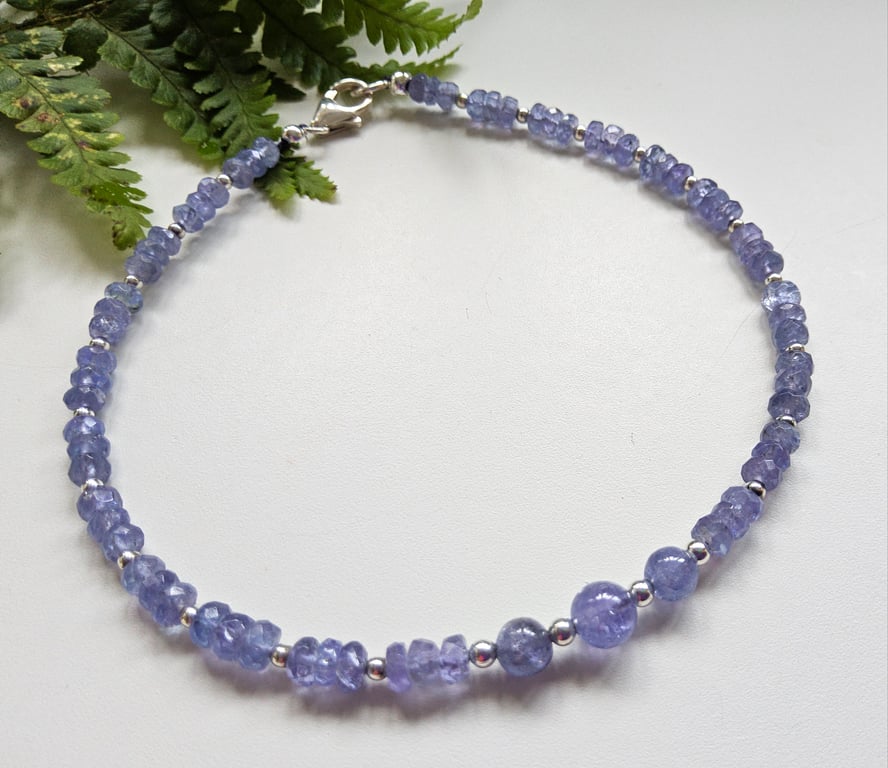 Designer 'A'A Grade 26ct Tanzanite Sterling Silver Bracelet 9 "inch LARGE SIZE