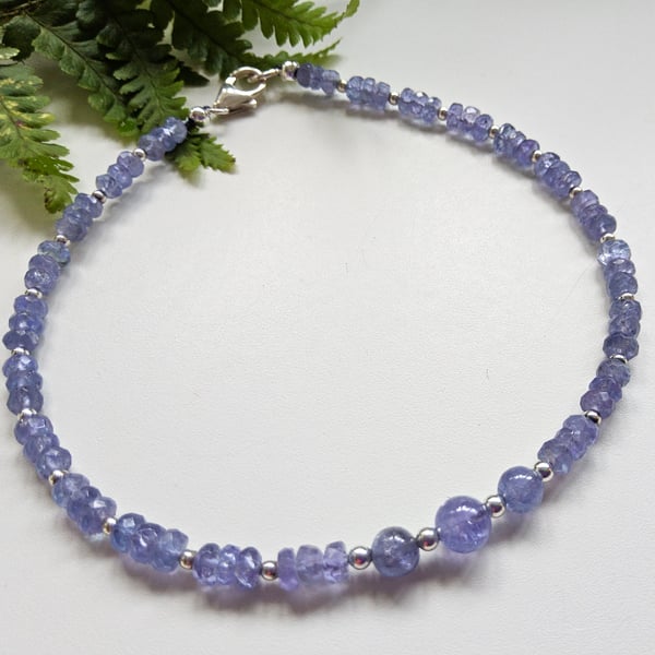 Designer 'A'A Grade 26ct Tanzanite Sterling Silver Bracelet 9 "inch LARGE SIZE