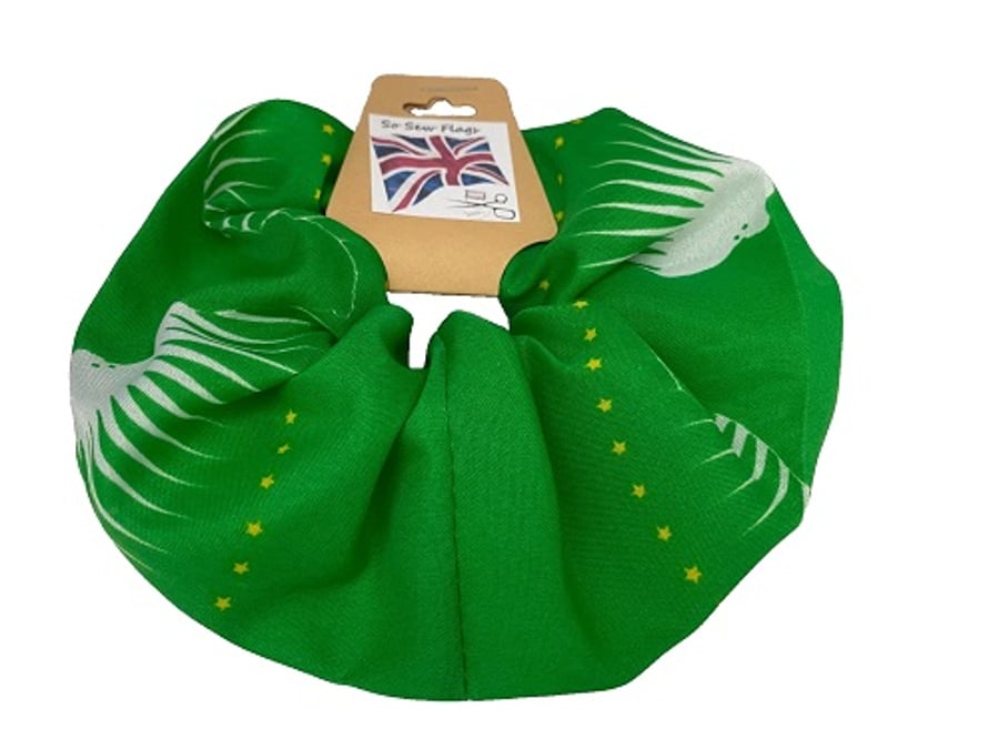 African Union Map Green Flag Hair Scrunchie Scrunchies Accessory Band Elastic