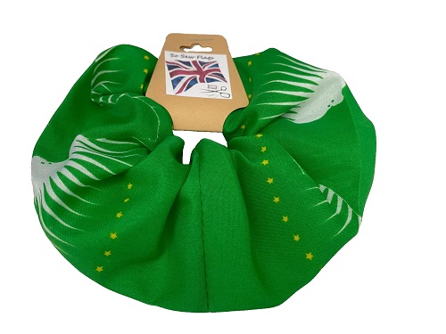 African Union Map Green Flag Hair Scrunchie Scrunchies Accessory Band Elastic