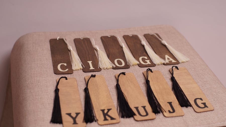Handmade Wooden Initial Bookmark, Personalised Letter Bookmark