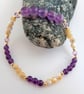 Amethyst & Mother Of Pearl Bracelet With Swarovski Crystals - Handmade In Devon. - Image 9