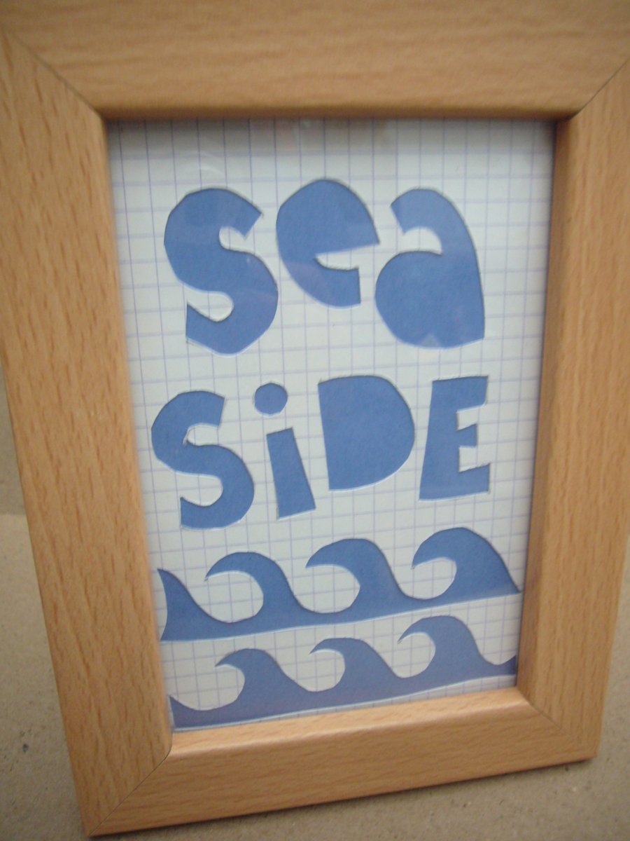 (TXT36) Handcut artwork: sea side