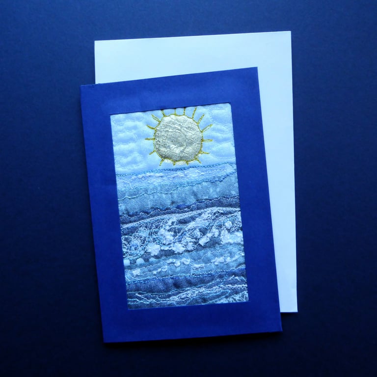 Individually Hand Crafted Textile Blank Card